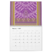 Ein lebendiges, gemustertes und lila Bild, elegant Kalender (Feb 2027)