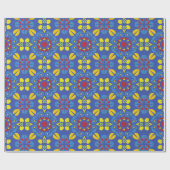 Ein lebendiges geometrisches Muster mit roten Blum Geschenkpapier (Flach)