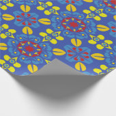 Ein lebendiges geometrisches Muster mit roten Blum Geschenkpapier (Ecke)
