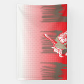 Ein lebendiges Grafikdesign mit einem roten, gemus Banner (Vertikal)