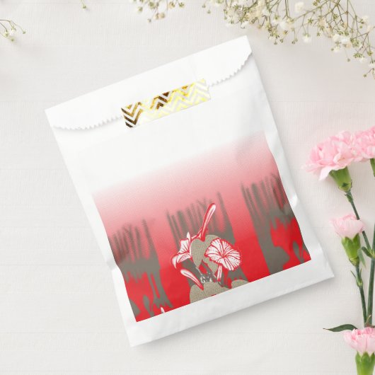 Ein lebendiges Grafikdesign mit einem roten, gemus Geschenktütchen (Versiegelt)