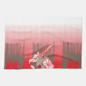 Ein lebendiges Grafikdesign mit einem roten, gemus Geschirrtuch (Horizontal)