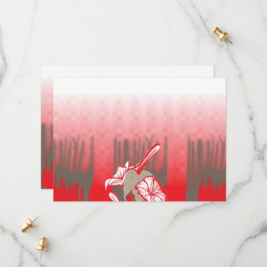 Ein lebendiges Grafikdesign mit einem roten, gemus Save The Date (Vorderseite/Rückseite Beispiel)