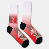 Ein lebendiges Grafikdesign mit einem roten, gemus Socken (Rechts)