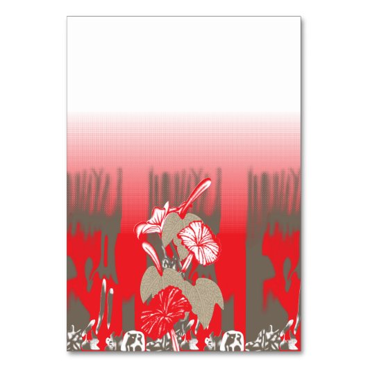 Ein lebendiges Grafikdesign mit einem roten, gemus Tischnummer (Vorderseite)