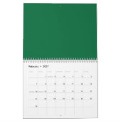 Ein lebendiges grünes Blatt mit verschiedenen Vene Kalender (Feb 2027)