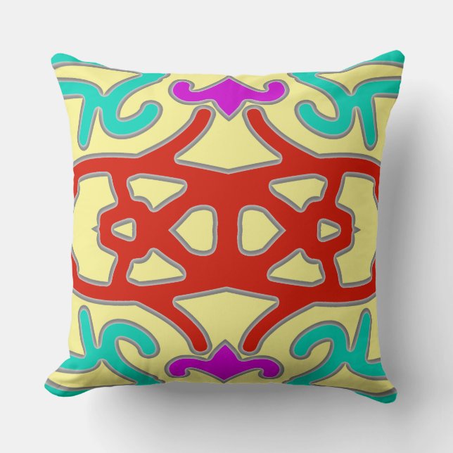 Ein lebendiges, klassisches Stoffmuster Kissen (Vorderseite)