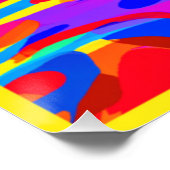 Ein lebendiges Kunstwerk mit bunten Motiven Poster (Ecke)