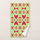 Ein lebendiges Lemon- und Rot-Stoffmuster Badhandtuch Set (Handtuch)