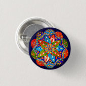 Ein lebendiges Mandala  Button (Vorne & Hinten)