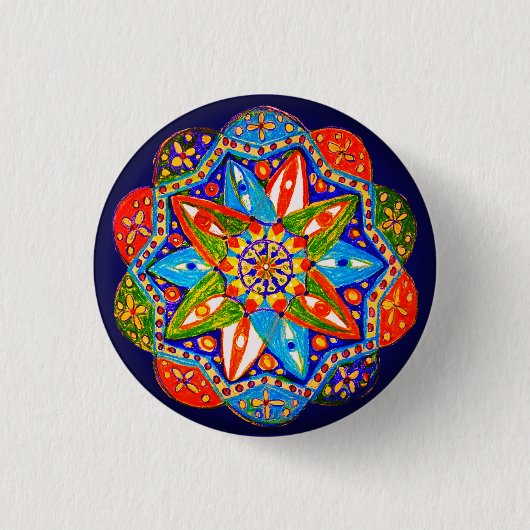 Ein lebendiges Mandala  Button (Vorderseite)