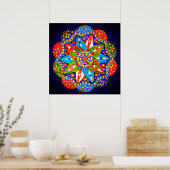Ein lebendiges Mandala Poster (Küche)