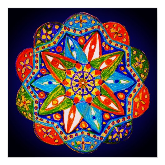 Ein lebendiges Mandala Poster (Vorderseite)
