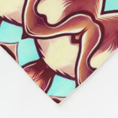 Ein lebendiges mehrfarbiges Stoffdesign Fleecedecke (Ecke)