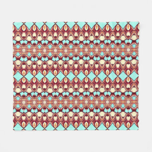 Ein lebendiges mehrfarbiges Stoffdruckmusterdesign Fleecedecke