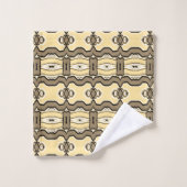 Ein lebendiges mehrfarbiges Stoffmuster-Design Badhandtuch Set (Waschlappen)