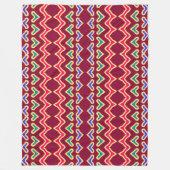 Ein lebendiges, mehrfarbiges Stoffmuster-Design Fleecedecke (Vorderseite)