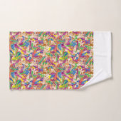 Ein lebendiges modernes Kunstwerk mit rosa und mu Badhandtuch Set (Handtuch)