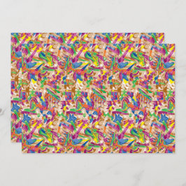 Ein lebendiges modernes Kunstwerk mit rosa und mu Dankeskarte