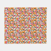 Ein lebendiges Muster aus kleinen, farbenfrohen Bl Fleecedecke (Vorderseite (Horizontal))