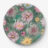 Ein lebendiges Muster grüner Blume - Zuhause Pappteller (Vorderseite)