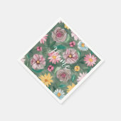 Ein lebendiges Muster grüner Blume - Zuhause Serviette (Ecke)