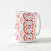 Ein lebendiges, nahtloses Muster in rot und weiß Kaffeetasse (VorderseiteRechts)