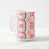 Ein lebendiges, nahtloses Muster in rot und weiß Kaffeetasse (Vorderseite Links)