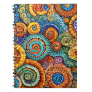 Ein lebendiges Notebook mit Spiral Mosaic Design Notizblock
