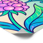 Ein lebendiges psychedelisches Beerenmuster  Poster (Ecke)