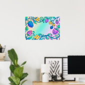 Ein lebendiges psychedelisches Beerenmuster  Poster (Heimbüro)