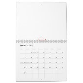 Ein lebendiges rot-schwarzes Blumendesign mit Kalender (Feb 2027)