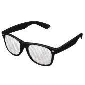 Ein lebendiges rot-schwarzes Blumendesign mit Partybrille (Schrägansicht)