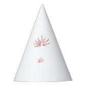 Ein lebendiges rot-schwarzes Blumendesign mit Partyhütchen (Vorderseite)