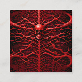 Ein lebendiges rotes devilisches Skelett ist ein B Quadratische Visitenkarte