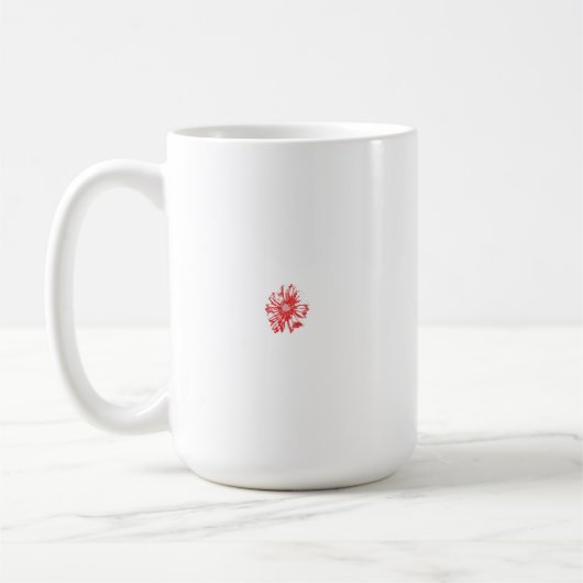 Ein lebendiges rotes Grafikdesign mit fett, abstr. Kaffeetasse (Links)