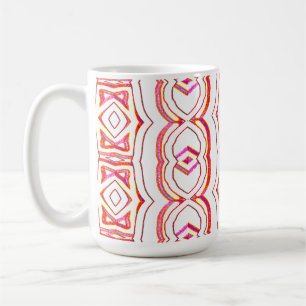 Ein lebendiges rotes und weißes nahtloses Musterde Kaffeetasse