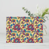 Ein lebendiges Stück Textilkunst mit fett roten Au Einladung (Stehend Vorderseite)