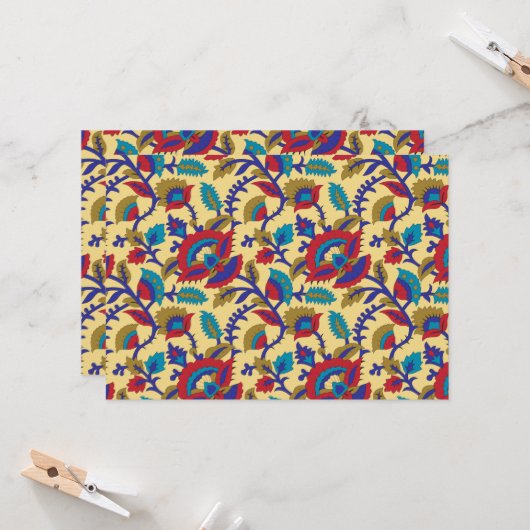 Ein lebendiges Stück Textilkunst mit fett roten Au Einladung (Vorderseite/Rückseite Beispiel)