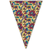 Ein lebendiges Stück Textilkunst mit fett roten Au Wimpelkette (Zweite Fahne)