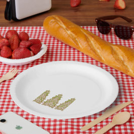 Ein lebendiges, symmetrisches Blumendesign mit Pappteller