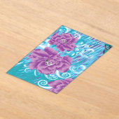 Ein lebendiges Textildesign mit lila und turq-Char Acryleinladungen (Ablage )