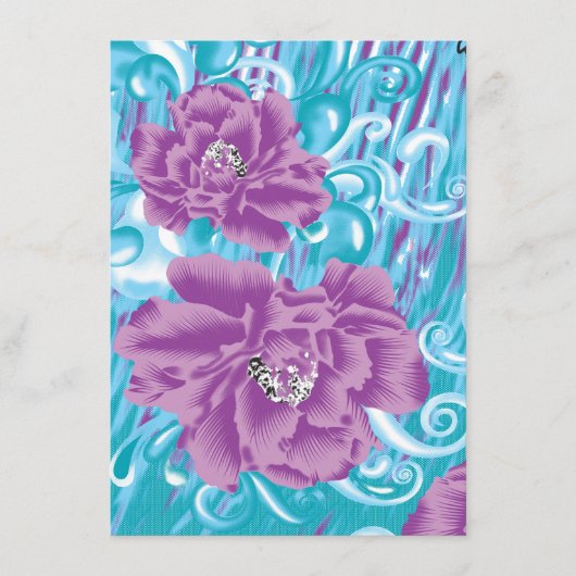 Ein lebendiges Textildesign mit lila und turq-Char Begleitkarte (Vorderseite)