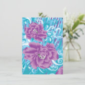 Ein lebendiges Textildesign mit lila und turq-Char Begleitkarte (Stehend Vorderseite)