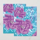 Ein lebendiges Textildesign mit lila und turq-Char Begleitkarte (Vorne/Hinten)
