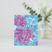 Ein lebendiges Textildesign mit lila und turq-Char Begleitkarte (Stehend Vorderseite)