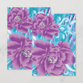 Ein lebendiges Textildesign mit lila und turq-Char Begleitkarte (Vorne/Hinten)