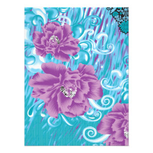 Ein lebendiges Textildesign mit lila und turq-Char Fotodruck