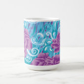 Ein lebendiges Textildesign mit lila und turq-Char Kaffeetasse (Mittel)