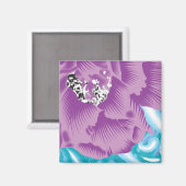 Ein lebendiges Textildesign mit lila und turq-Char Magnet (Vorderseite/Rückseite)